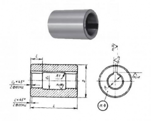Втулка поддерживающая d27, D55, L 80мм к оправкам для горизонтально-фрезерных станков ГОСТ15072-75 "CNIC"