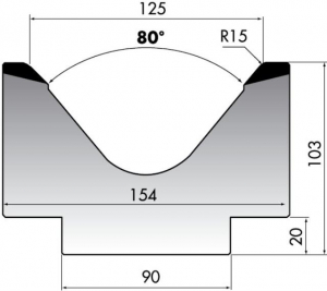 Матрица для листогибочного пресса Rolleri M103-80-125
