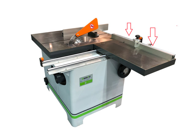 WoodTec C 75 NEW 
 Направляющая линейка на каретке 
 Для позиционирования и торцовки длинномерного материала используется направляющая линейка с миллиметровой шкалой и флашковым упором  
Для торцовки под углом, направляющая линейка имеет возмож...