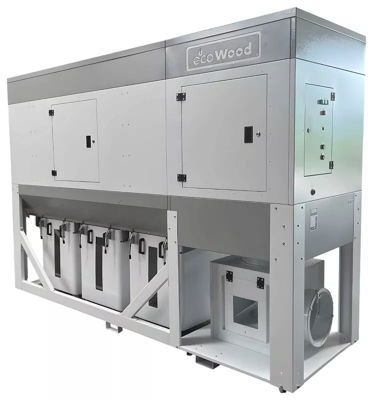 EcoWood Cut 250 MAX  Фильтры рукавные EcoWood FPC-3500K,6500K  Компактный рукавный фильтр с электромеханическим встряхиванием и контейнером-накопителем предназначен для очистки воздуха от сухой не слипающейся пыли в центральных системах аспирации ...
