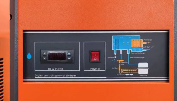 MCDR 18.5-10-500 INVERTER Электронный контроллер выводит все необходимые параметры осушителя на дисплей 