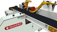 QUADRO 101E  Система подачи  Подпружиненные сдвоенные подающие вальцы обеспечивают надежную подачу и точное базирование заготовки  Система регулировок позволяет настроить вальцы на нужный размер заготовки и отрегулировать прижим  В комплект постав...